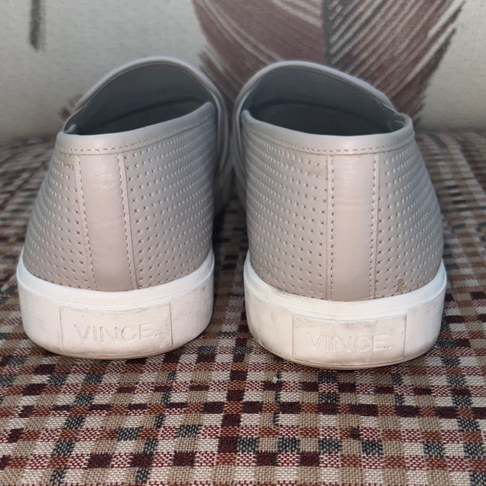Vince Gray Blair Perforated Leather Slip-ons - Picture 3 of 8